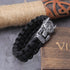 Enduring Viking Wolf Bracelet: Handmade men's cord bracelet with a wolf mouth that can open